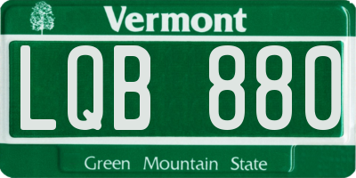 VT license plate LQB880