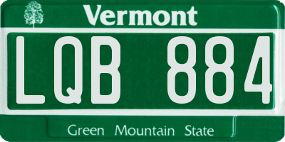 VT license plate LQB884
