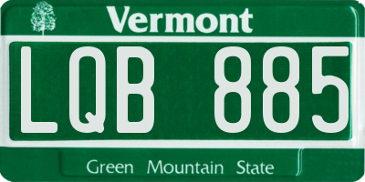 VT license plate LQB885