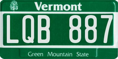 VT license plate LQB887