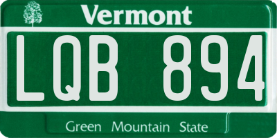 VT license plate LQB894