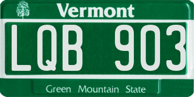 VT license plate LQB903