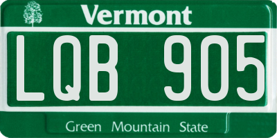 VT license plate LQB905