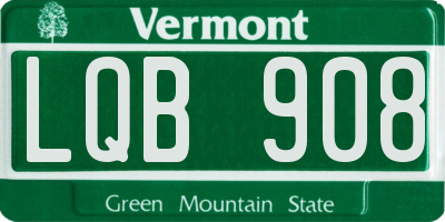 VT license plate LQB908
