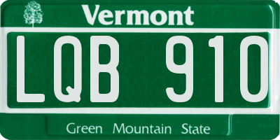 VT license plate LQB910