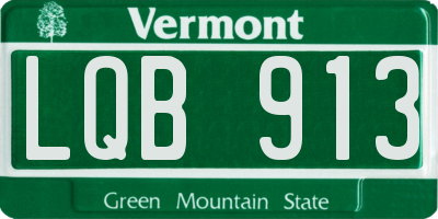 VT license plate LQB913
