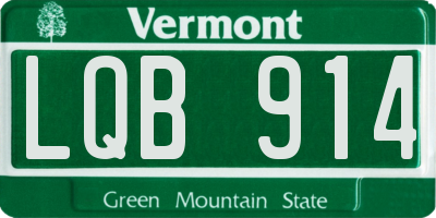 VT license plate LQB914