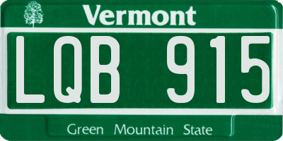 VT license plate LQB915