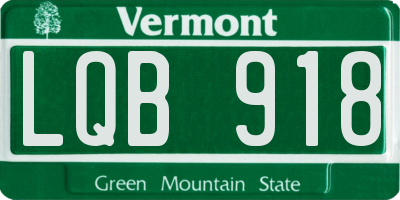 VT license plate LQB918