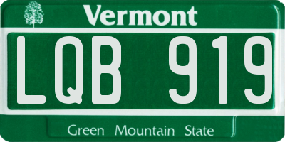 VT license plate LQB919