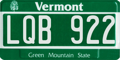 VT license plate LQB922