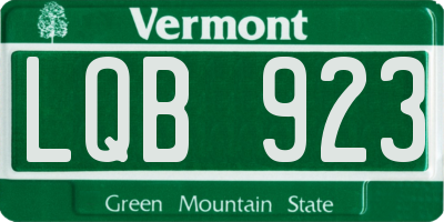 VT license plate LQB923
