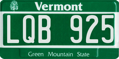 VT license plate LQB925