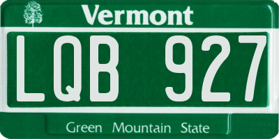 VT license plate LQB927