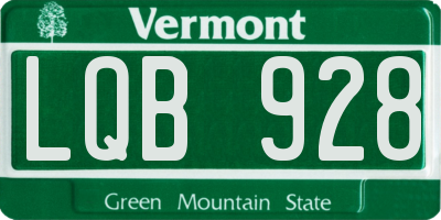 VT license plate LQB928