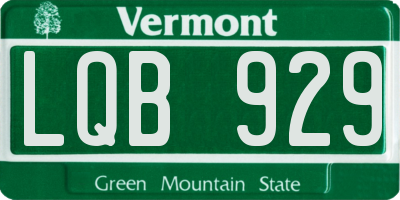 VT license plate LQB929