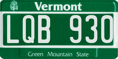 VT license plate LQB930