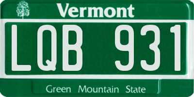 VT license plate LQB931