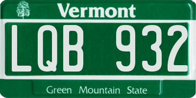 VT license plate LQB932
