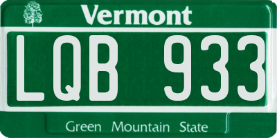 VT license plate LQB933