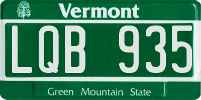 VT license plate LQB935