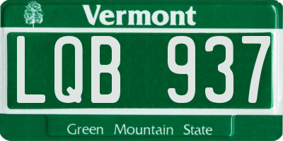 VT license plate LQB937