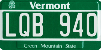 VT license plate LQB940