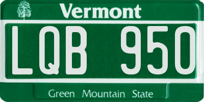 VT license plate LQB950
