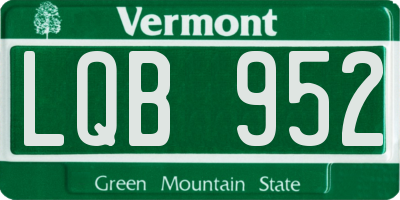 VT license plate LQB952