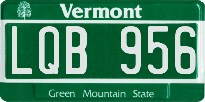 VT license plate LQB956