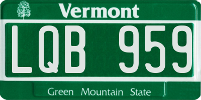 VT license plate LQB959