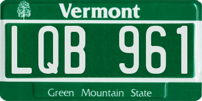 VT license plate LQB961