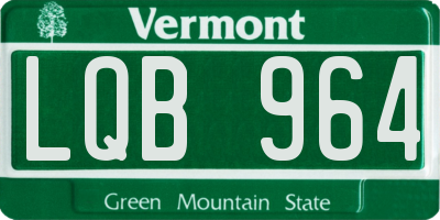 VT license plate LQB964
