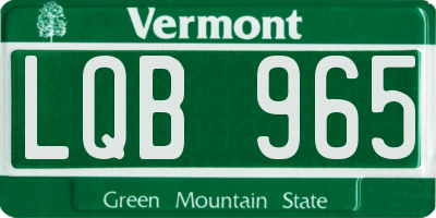 VT license plate LQB965