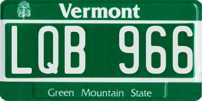 VT license plate LQB966
