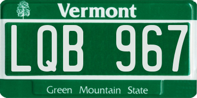 VT license plate LQB967