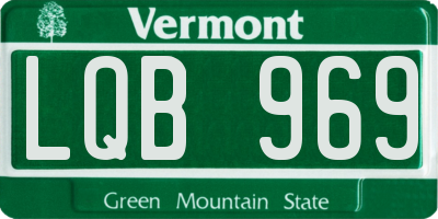 VT license plate LQB969