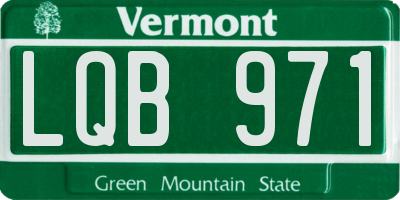 VT license plate LQB971