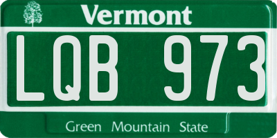 VT license plate LQB973