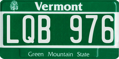 VT license plate LQB976