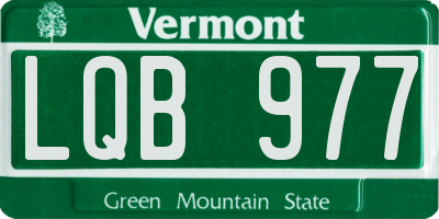 VT license plate LQB977