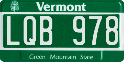 VT license plate LQB978