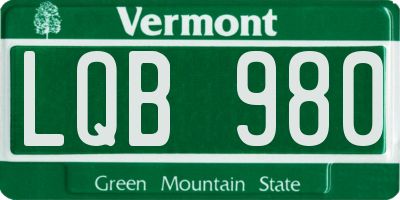 VT license plate LQB980