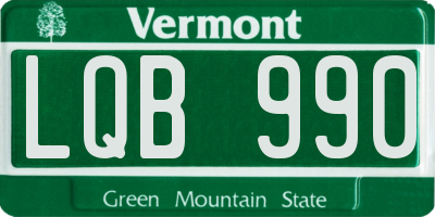 VT license plate LQB990