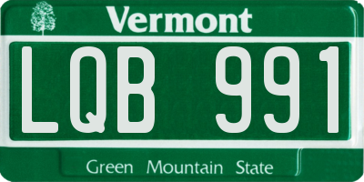 VT license plate LQB991