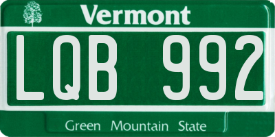 VT license plate LQB992