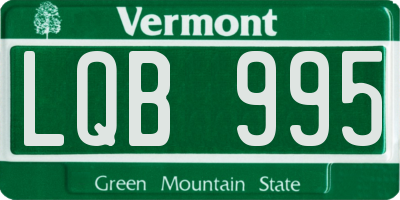VT license plate LQB995