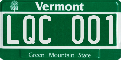 VT license plate LQC001