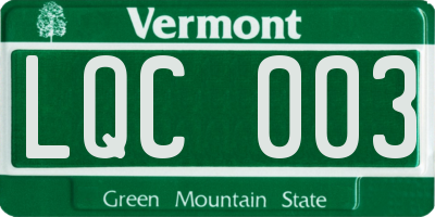VT license plate LQC003