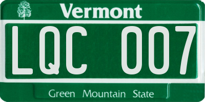 VT license plate LQC007